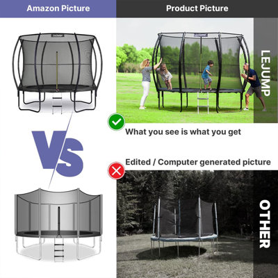 LeJump Round Backyard Trampoline with Safety Enclosure