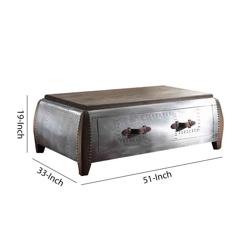 Table basse avec rangement 4 pieds