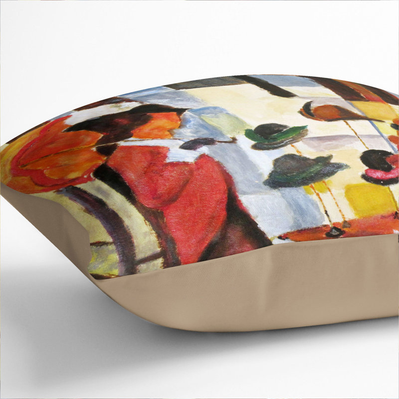 Woman Square Throw Cushion, 55cm H x 55cm W x 20cm D, Stone