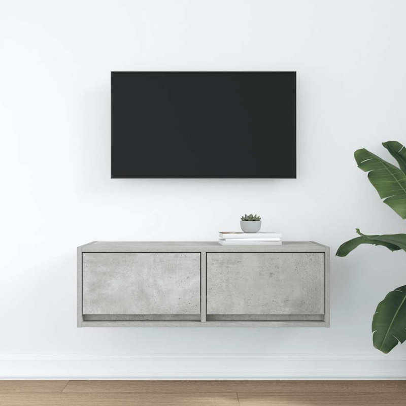 TV Cabinet 31x25.5 Cm Engineered Wood, Concrete Grey, 80 cm