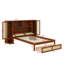 Lit simple en bois avec casiers de rangement doubles, tiroir et tablette de tête de lit-1092501588