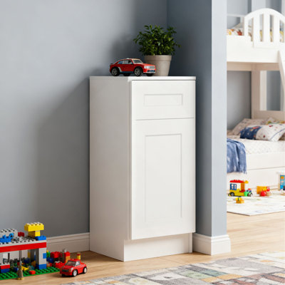 12" Shaker Base Cabinet With Soft-Close Door,Drawer,Space-Saving Solid Wood Unit With Adjustable Shelf For Kitchen, Bath, Laundry, Garage (12"W X 24"D X 34.5"H)