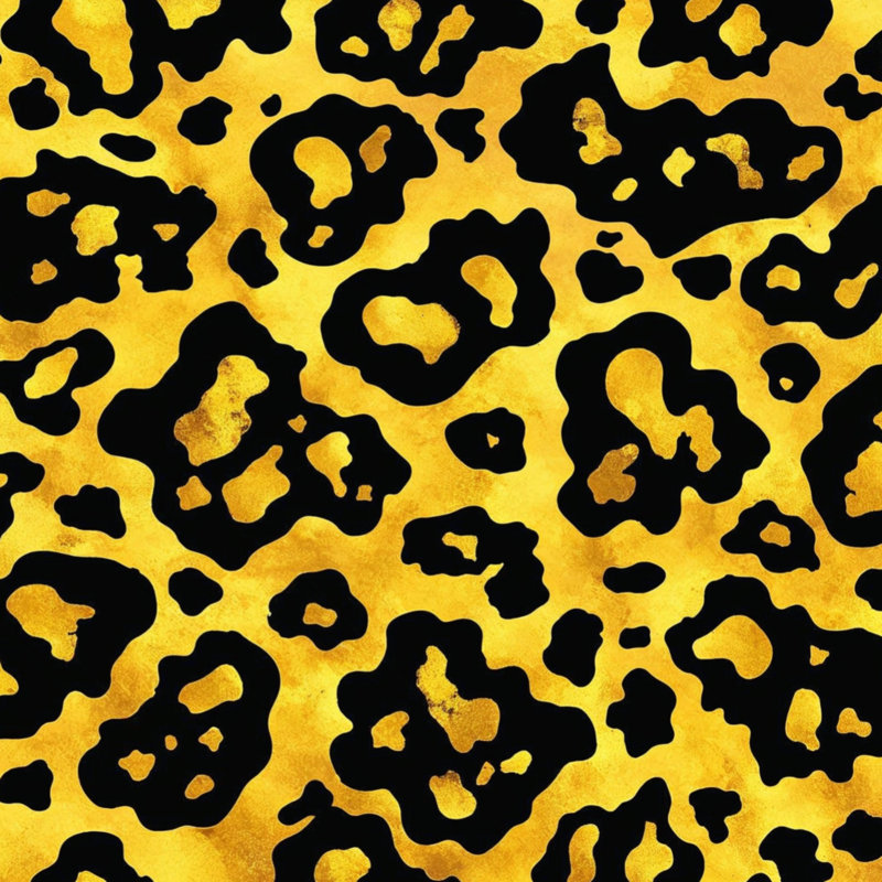 Coussins décoratifs double face à motif léopard, 16 x 16 pouces, Gold Black
