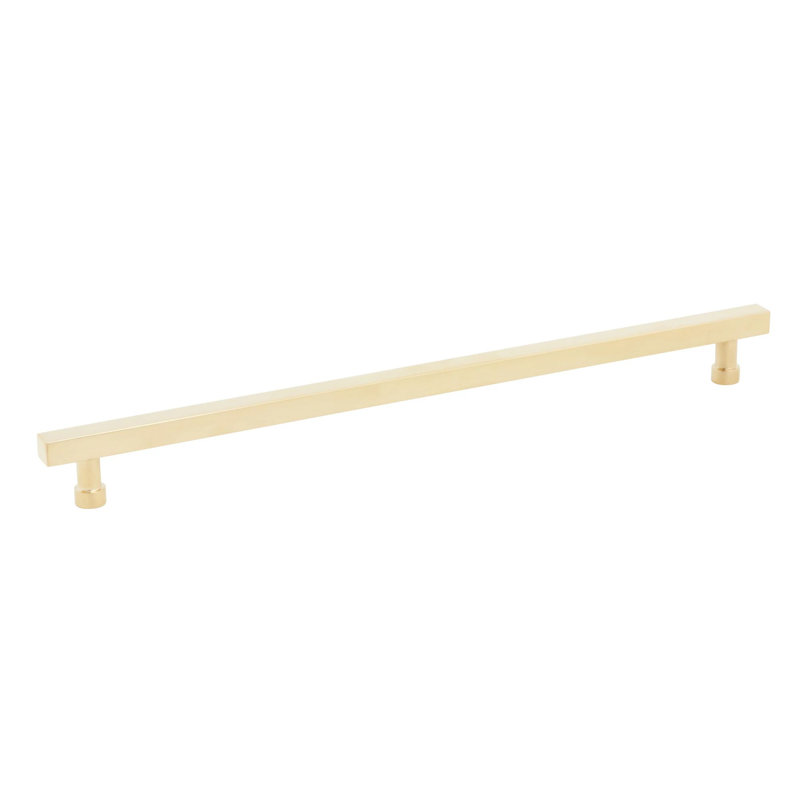 Schaub NOHO Square Cabinet Pull, Unlacquered Brass, 12"