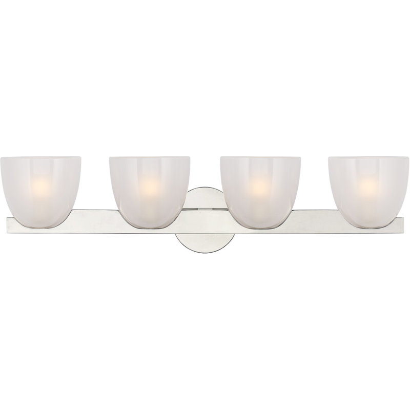 AERIN Carola 4-Light Bath Sconce, Polished Nickel, White Strie