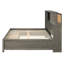 Lit de jour gris avec structure en bois, tiroirs de rangement, tableau souple supérieur et dispositif - Alimentation de charge pour les appareils en bois, avec 3 tablettes, électronique pratique-865712825