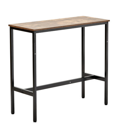 Table de bar de 99 x 41 x 90 cm (39 x 16 x 35,5 po) avec pattes réglables et usages polyvalents. Esthétique contemporaine.