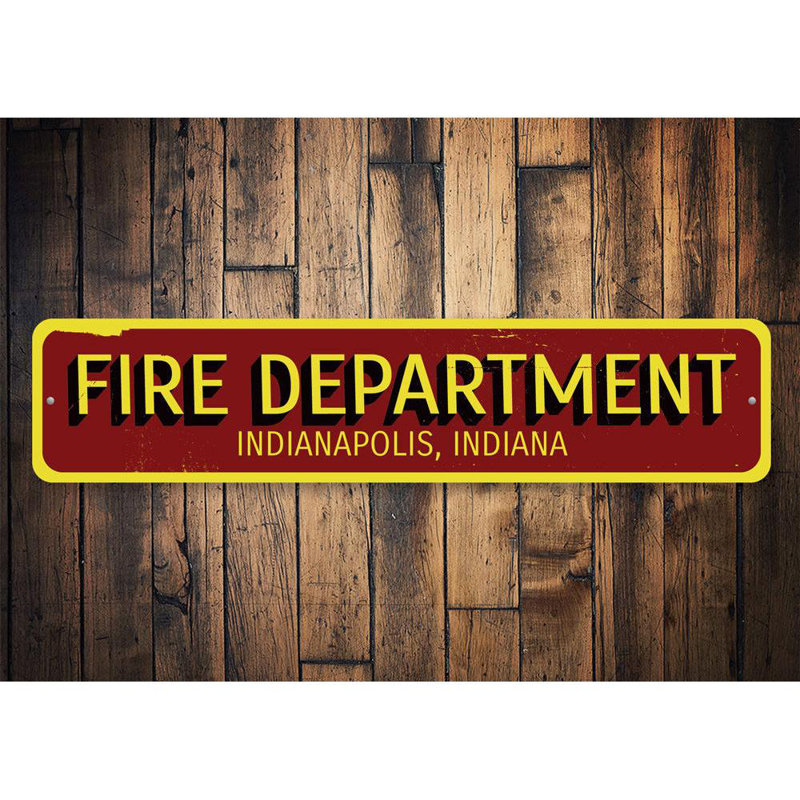 Plaque en aluminium pour pompiers City State, H 6 po x l 24 po x P 0,06 po