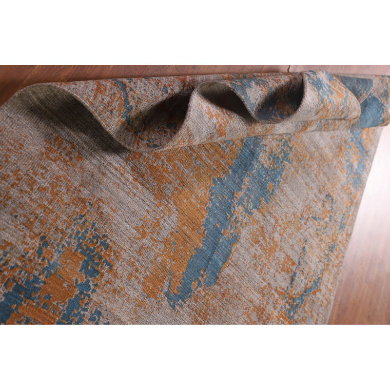 Tapis abstrait en laine fait à la main 5 x 8 po