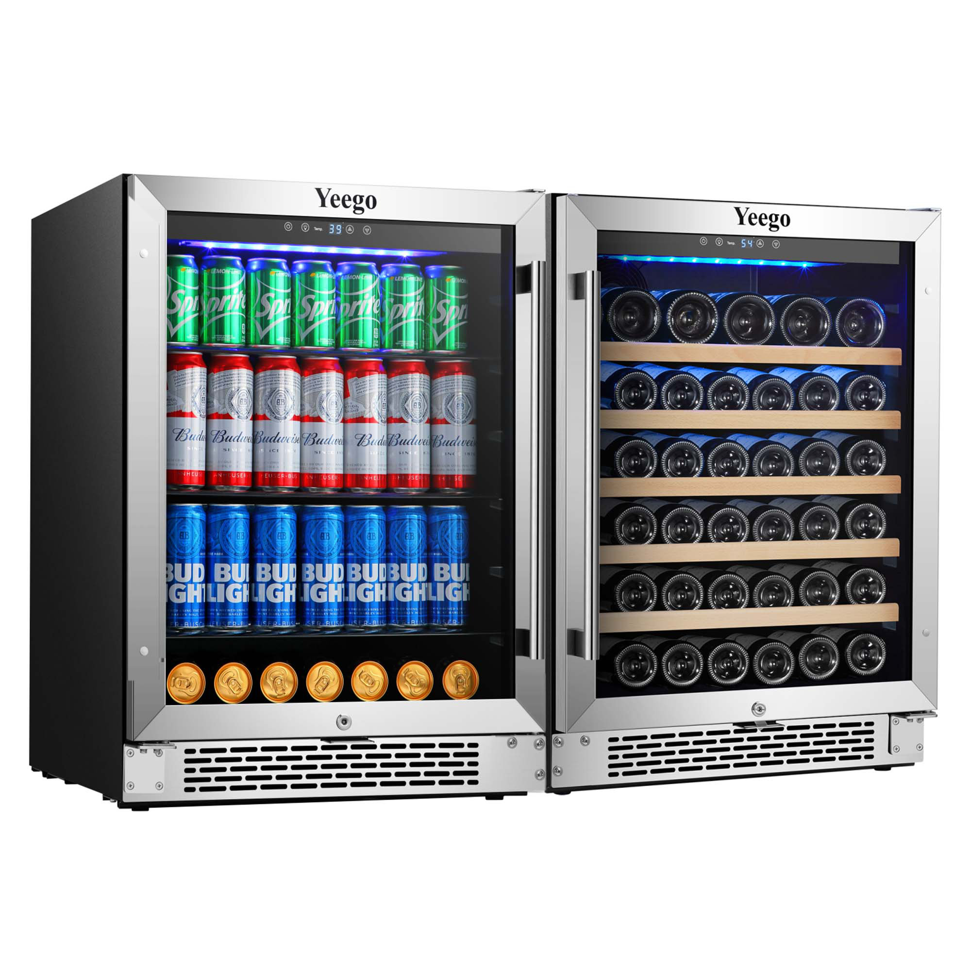 https://assets.wfcdn.com/im/86786869/compr-r85/2066/206658017/yeego-combined-52-bottles-wine-cooler-140-cans-beverage-refrigerator-24-width-fridge.jpg