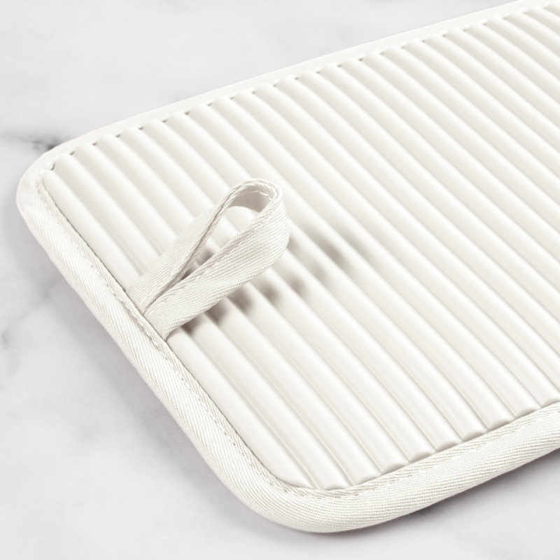 KitchenAid Ribbed Soft Silicone Potholder, White