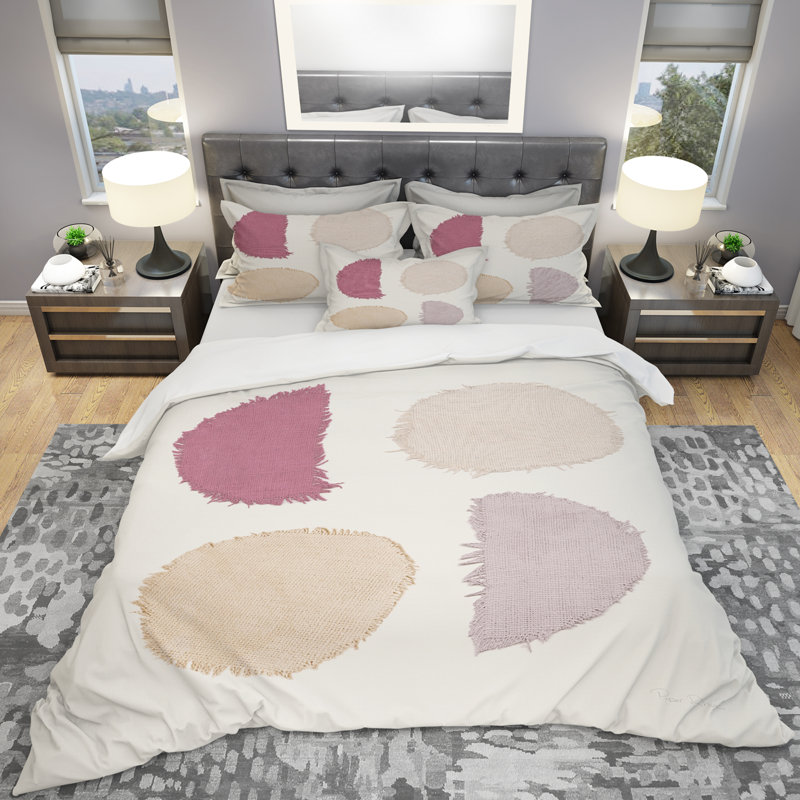 Polyester Weave / Muslin Geometric Shapes Duvet Cover, Full/Queen Duvet Cover + 2 Shams