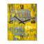 Jaune rencontre l'art abstrait gris I - Horloge murale abstraite en métal-500742958