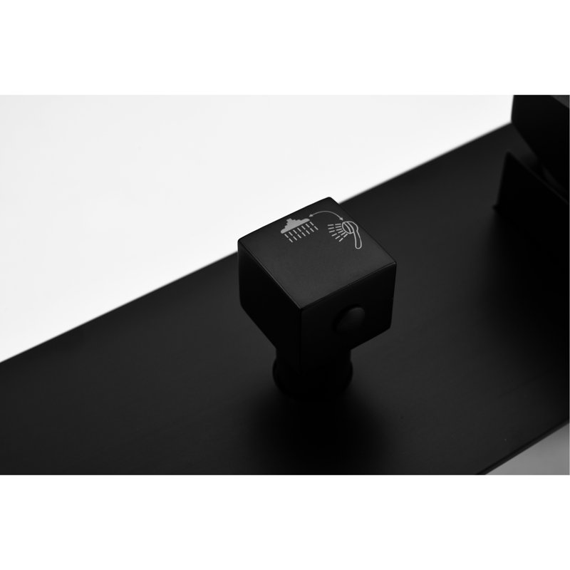 Matte Black Shower System Kit - 10" Rainfall Head And Handheld , Luxury Bathroom Brass Faucet , , Includes Rough-In Valve Self-Cleaning Nozzle 10 Inch With Rain Mixer , Wall Mounted, Included,