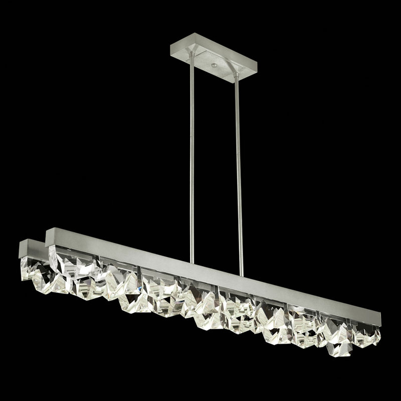 Luminaire suspendu linéaire 54,5 po Strata, Feuille d'argent