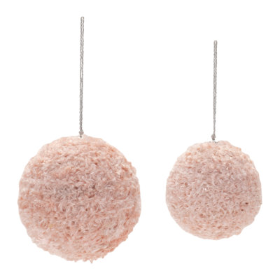 Furry Ball Ornament (Set of 4)
