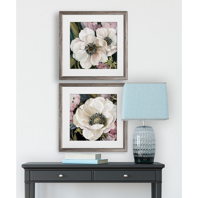 « anemone study », ensemble de 2 reproductions encadrées, Cadre brun