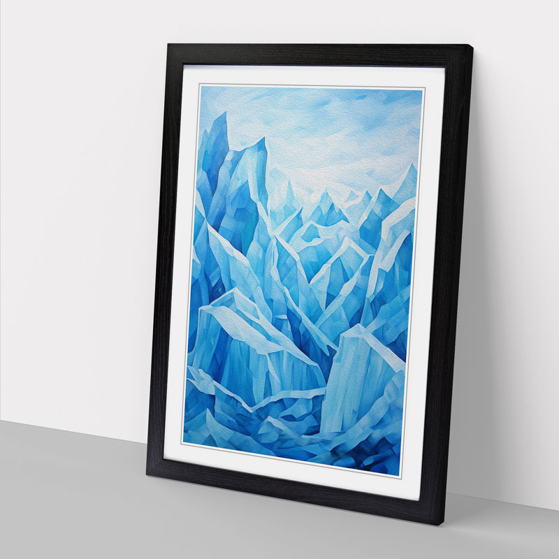 Glacier Cubism - Framed Print, Black, 34cm H x 25cm W x 2cm D