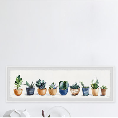 « Blue planter pots »-photo panoramique sur papier
