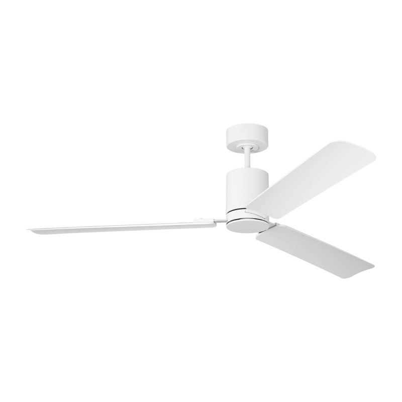 Visual Comfort Fan Cleancut Smart 62 LED Indoor Ceiling Fan with Threaded Downrod, Midnight Black ABS blades and Handheld Remote