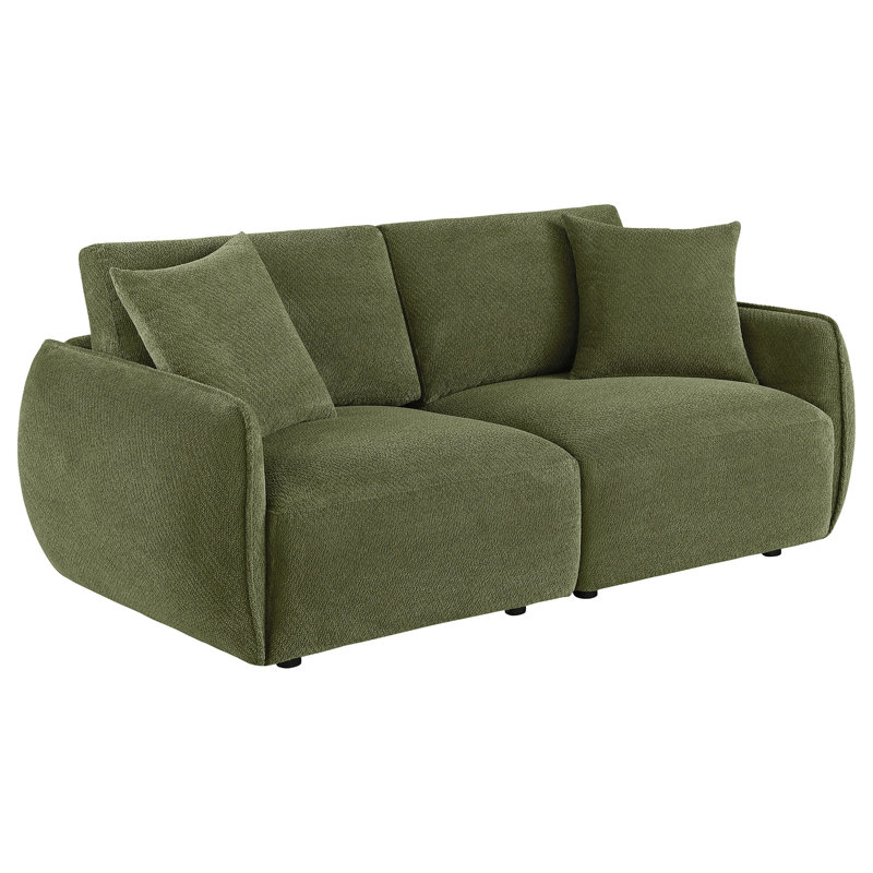 Modular Loveseat, Green Chenille