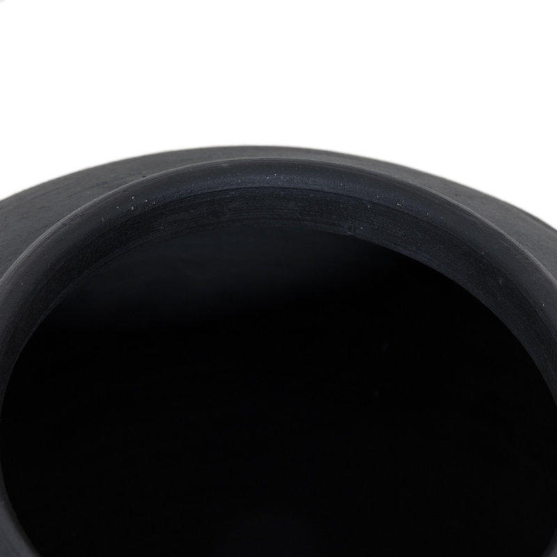 Civita 12'' Terracotta Table Vase, Aged Black