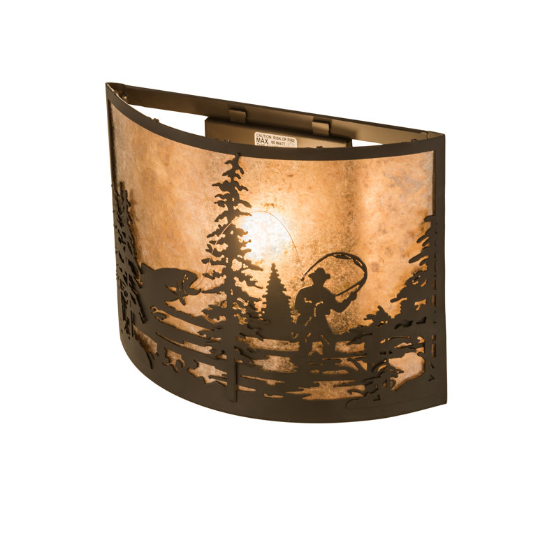 Fly Fishing Creek 2-Light Flush Mount, Brown, 1