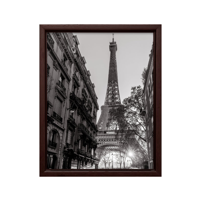 Tour Eiffel No2, Canvas, 24"H x 32"W, Brown Framed