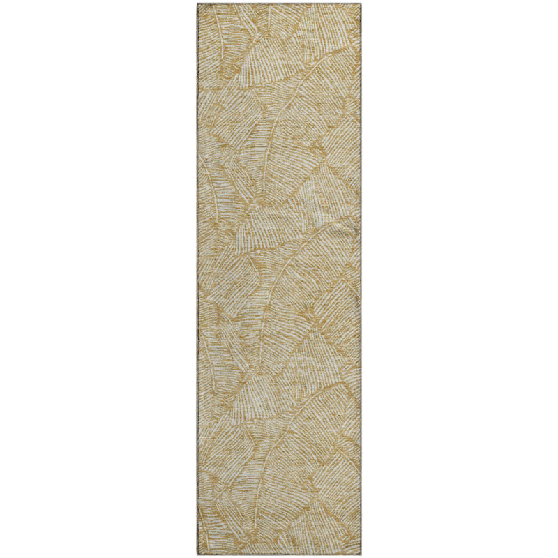 Premium Machine Washable Prisco Gold Rug, Runner 2'3" x 7'6"
