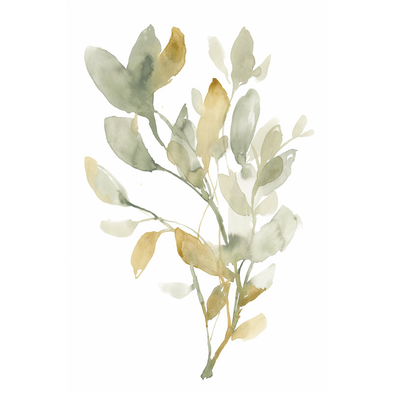 " Sage & Sienna Leaves I " by Jennifer Goldberger Painting Print, 18" H x 12" W