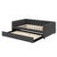 Lit de jour double, canapé-lit capitonné capitonné avec couchette, lit de jour avec bouton et clou en cuivre sur accoudoirs carrés, lit de jour double avec couchette simple-1693361497