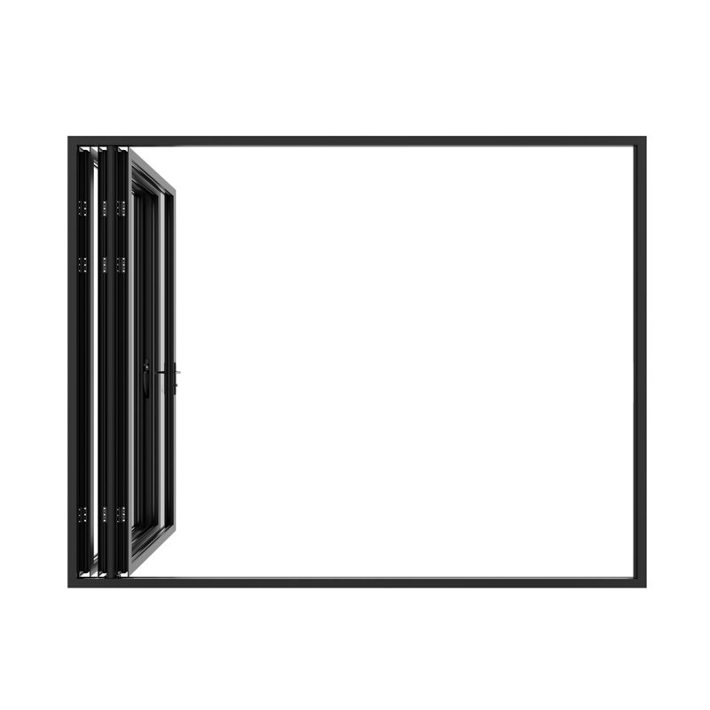 Porte pliante en aluminium à 3 panneaux KaMic EliteFold avec charnières et roulettes cachées, conception pliante de gauche à droite