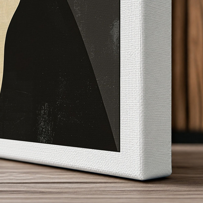 Geometric Cat Icon Modern - Wrapped Canvas, 24x16 - 61.0 x 40.6 cm, White Border