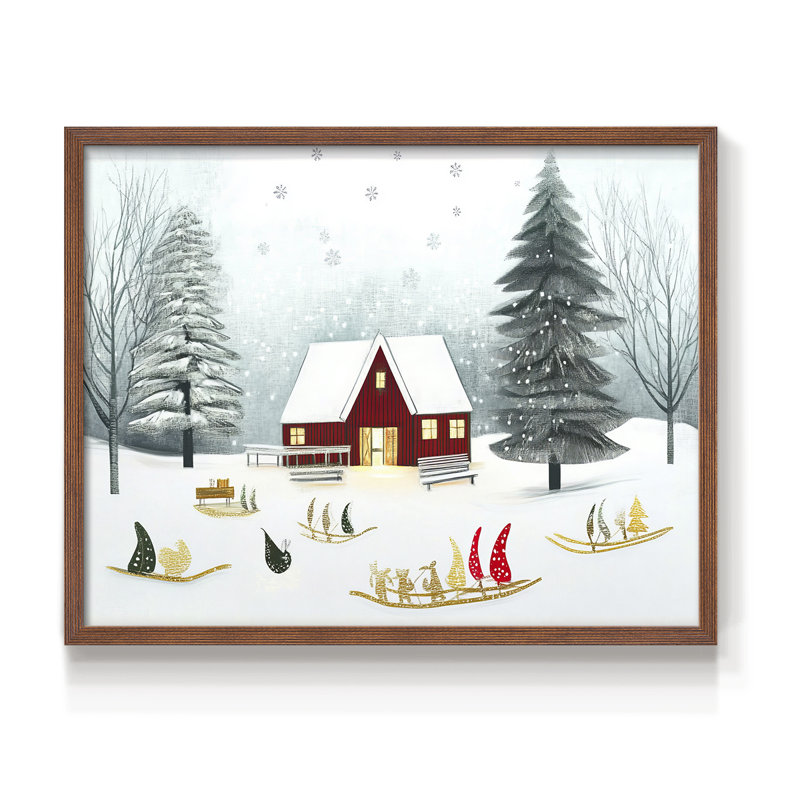 «Chirstmas Art» - XCV - Reproduction encadrée - Restickable, H 11 po x l 14 po, Noyer