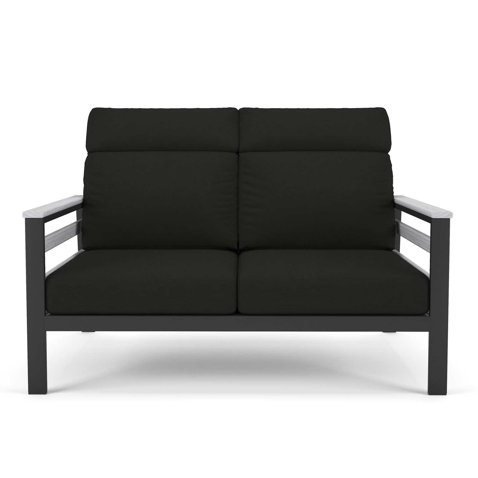 Townsend 55" Sunbrella® Patio Loveseat, White, Canvas Black