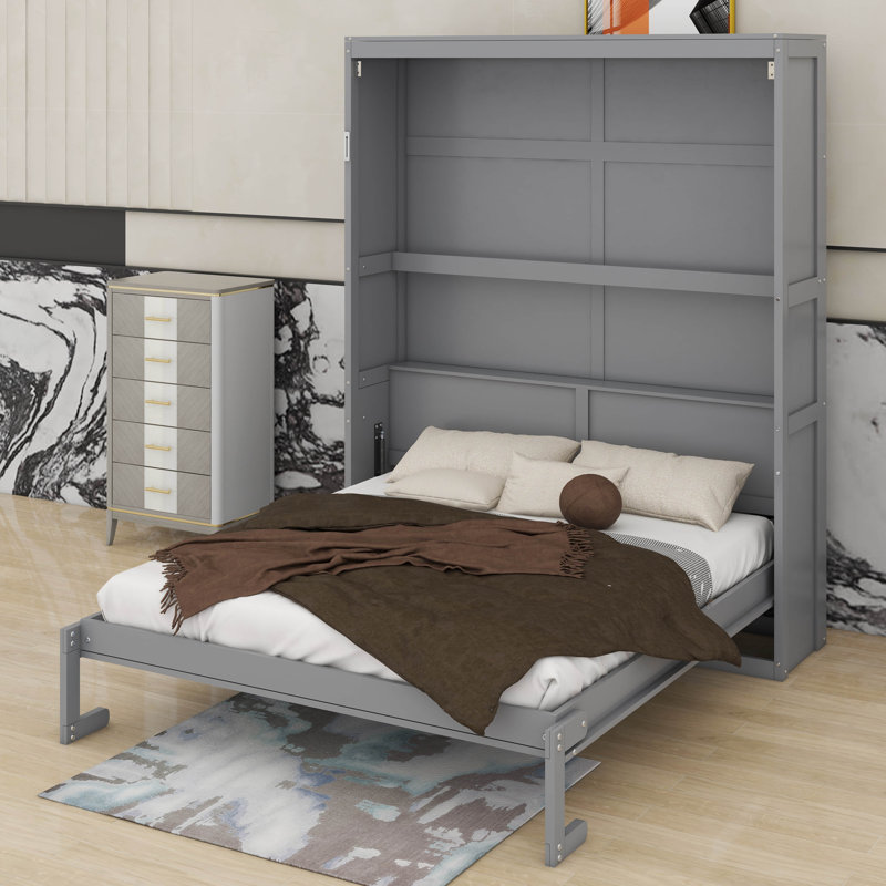 Queen Murphy Bed With Shelves