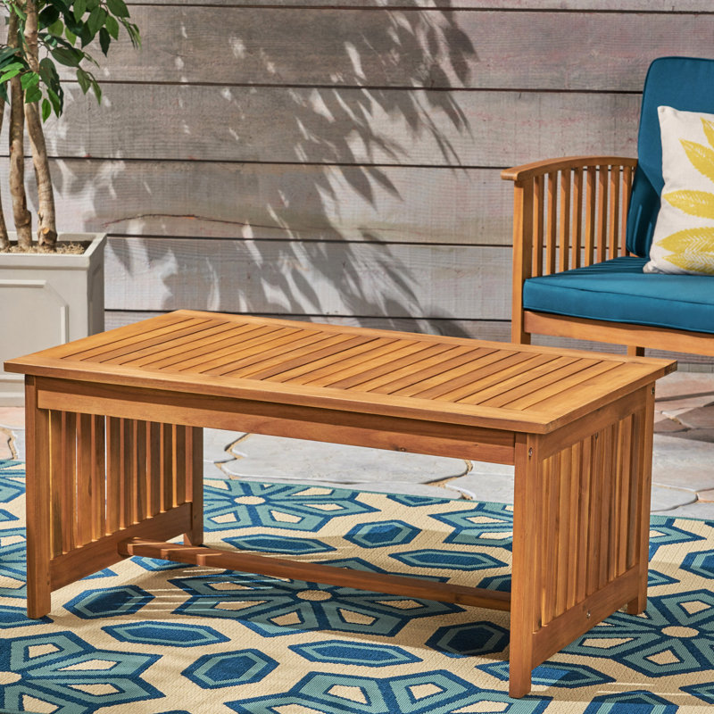 Table basse en bois 40 "x 24" 17,98 "avec patine brune pour terrasse fabriquée à la main et bronze antique, 17,98