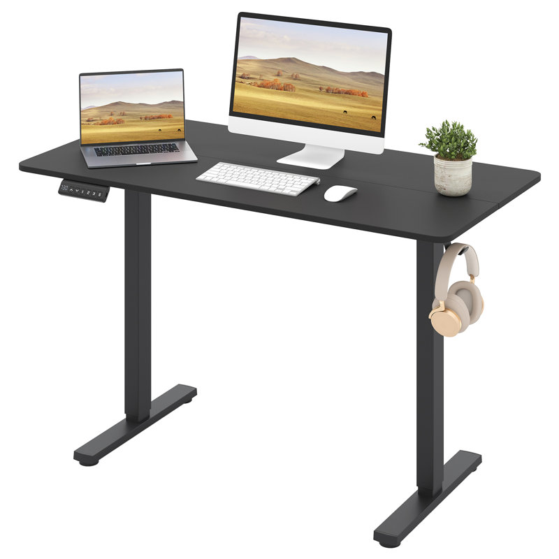Adjustable Height Iron Standing Desk, Black