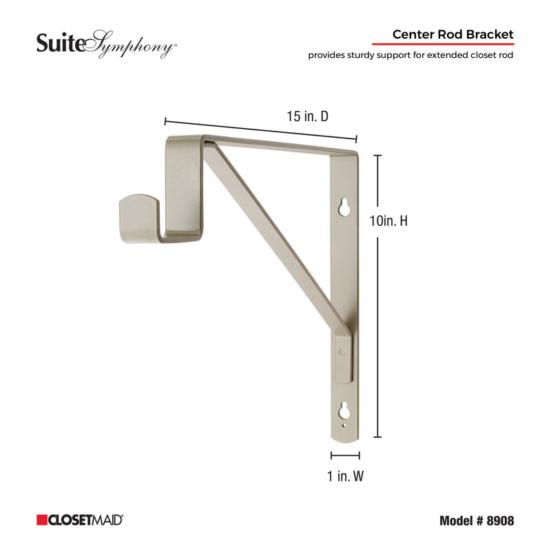 SuiteSymphony 1" W Center Rod Bracket