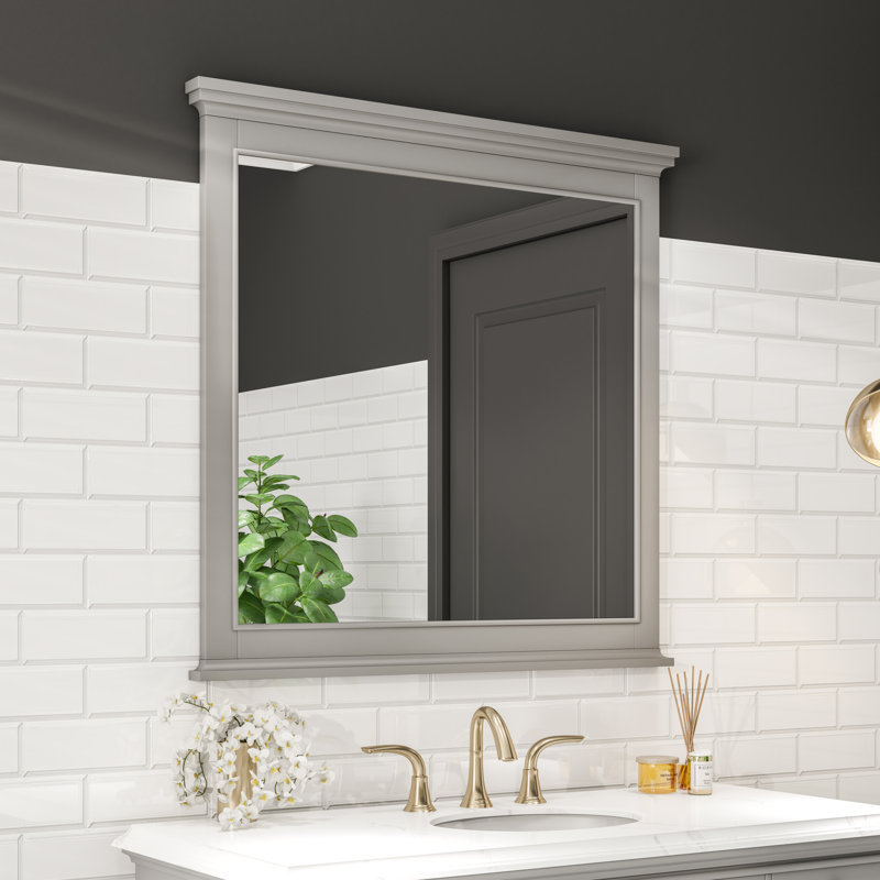 Miroir rectangulaire en bois gris 36 "x 36" Eviva Elite Stamford, Gris