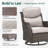 Simle 7-Piece Outdoor Seating Group PE Wicker Swivel Glider Chair With Cushions And Side Table-110925341-110925342