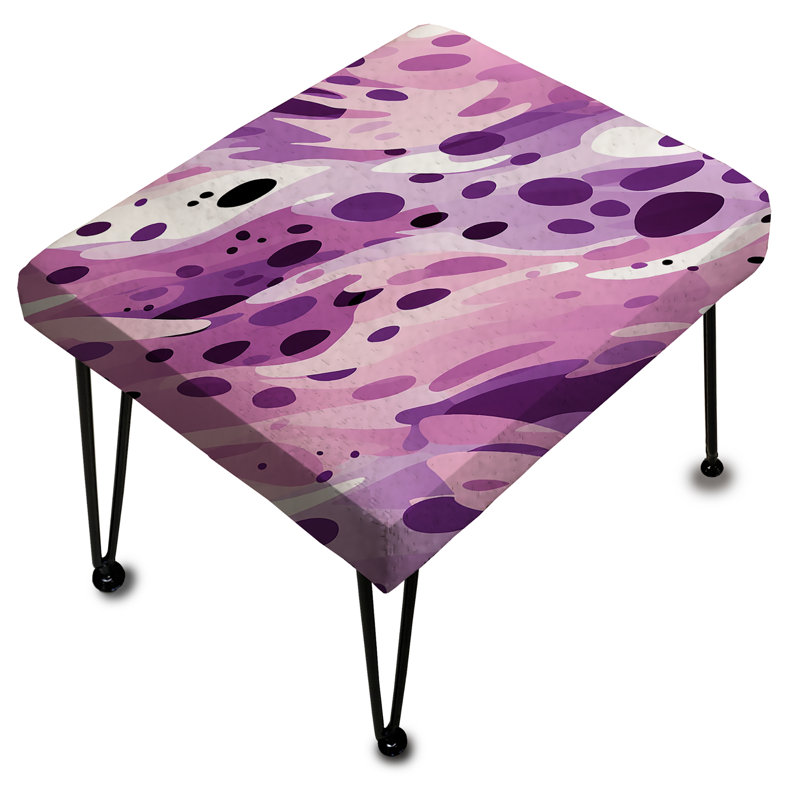 Lilac Seamless Purple Waves - Abstract Rectangle Ottoman