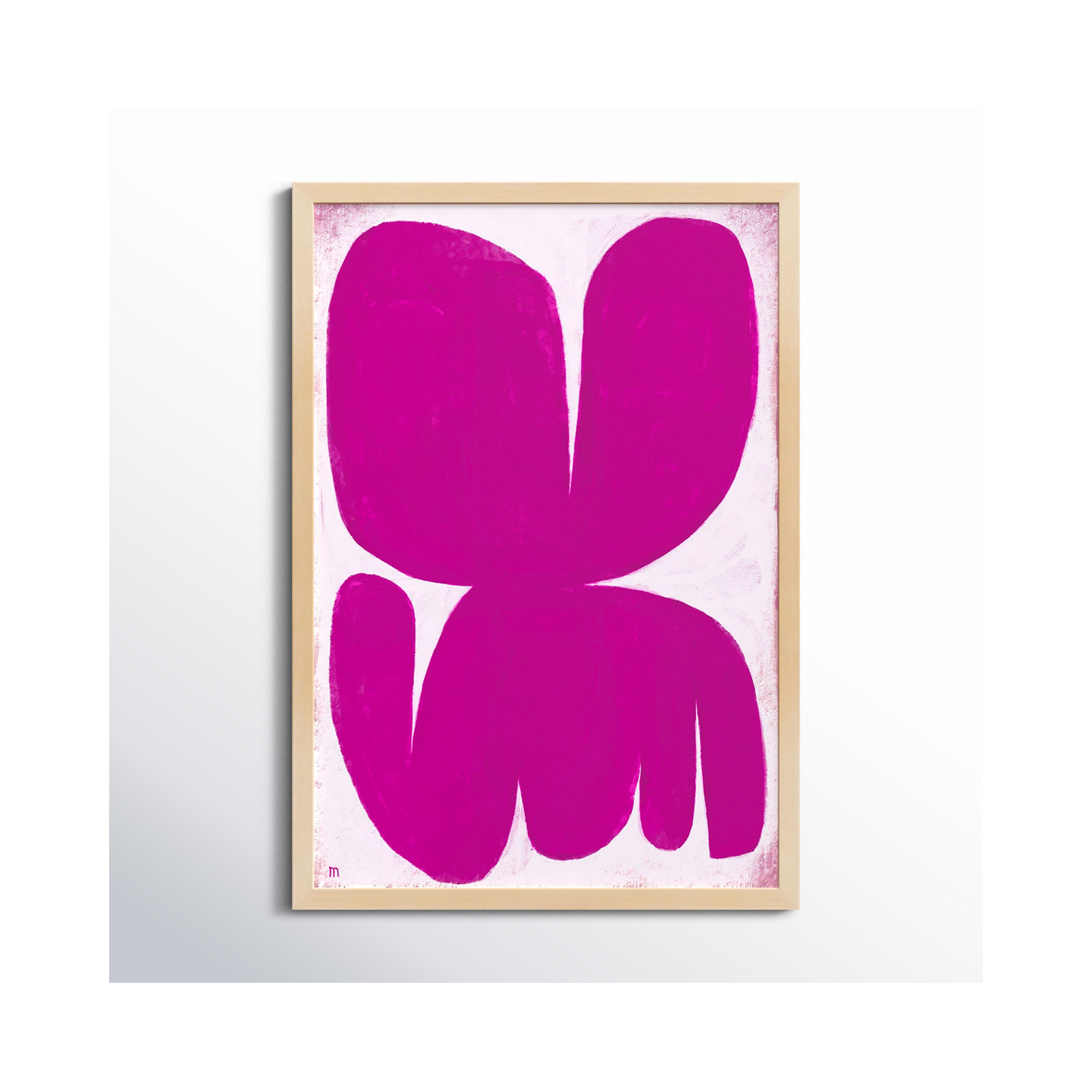 Magenta Moth by StudioM, 25" H x 17.5" W x 1.25" D, Black