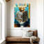 Golden retriever sur une toilette sur toile-940256004