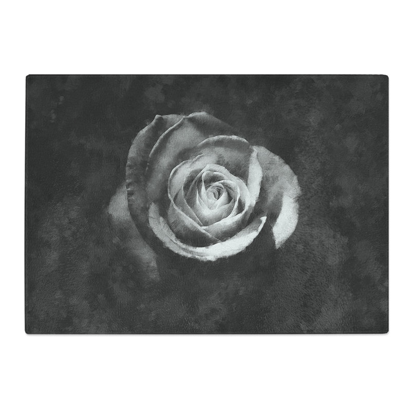 Tempered Glass Rose Rodion Kutsaev Chopping Board, 20 cm x 28.5 cm