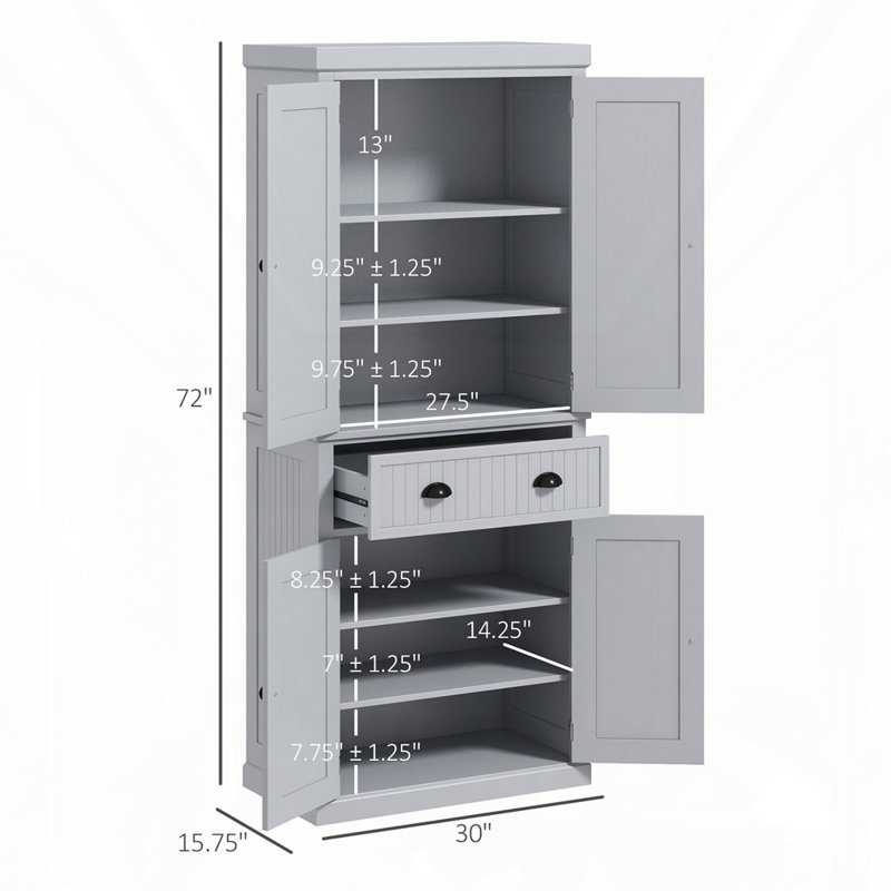 Armoire de rangement 72 po, Gris