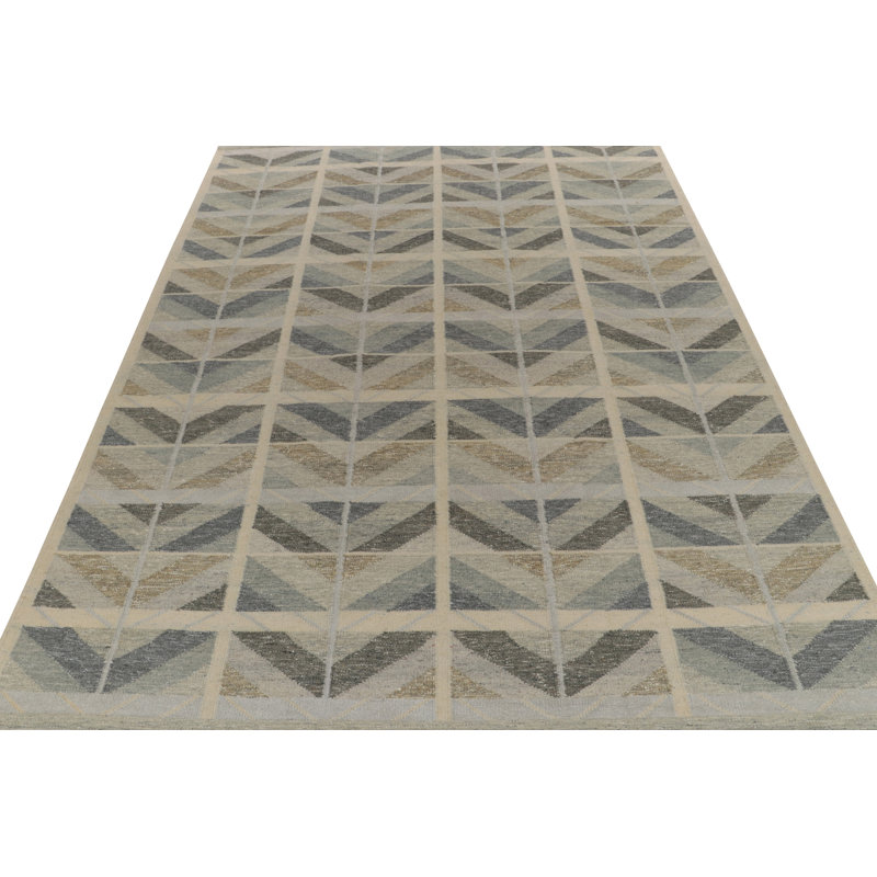 Scandinavian Wool Geometric Area Rug, Rectangle 12' x 15'