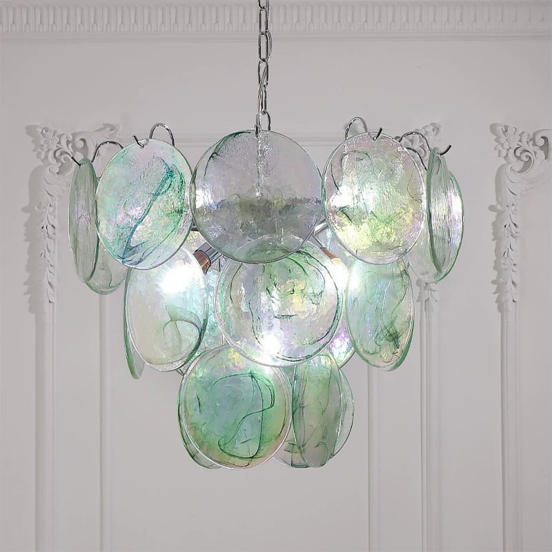 Luminaire suspendu rond 3 couches, Vert