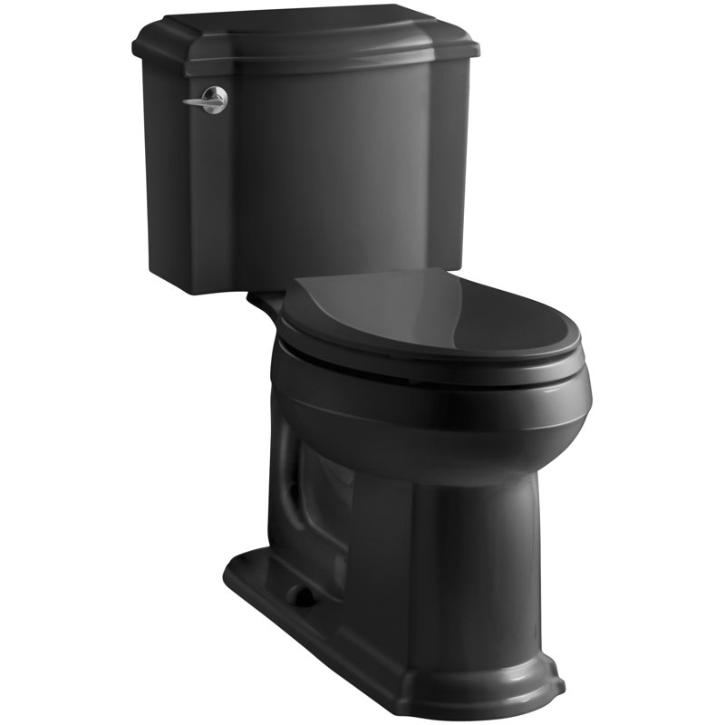 Devonshire Comfort Height 1.28 gpf Two-piece Elongated Toilet, Black Black, Left
