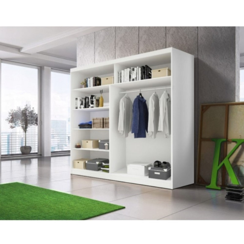 Yeremia 2 Door Wardrobe, 218cm H x 203cm W x 61cm D